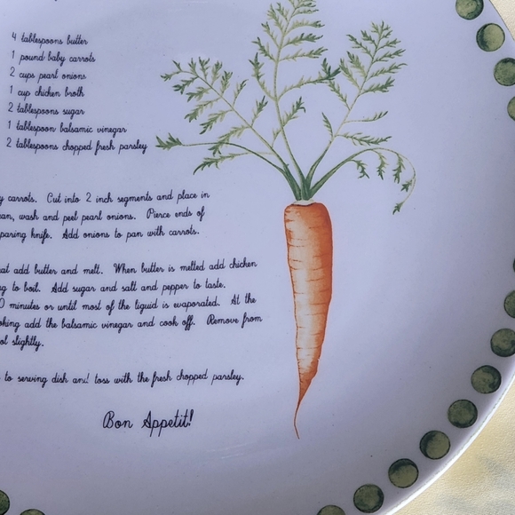 Carrot Recipe Plate American Atelier At Home 8 inch Fresh 5471 Porcelain - Picture 8 of 9